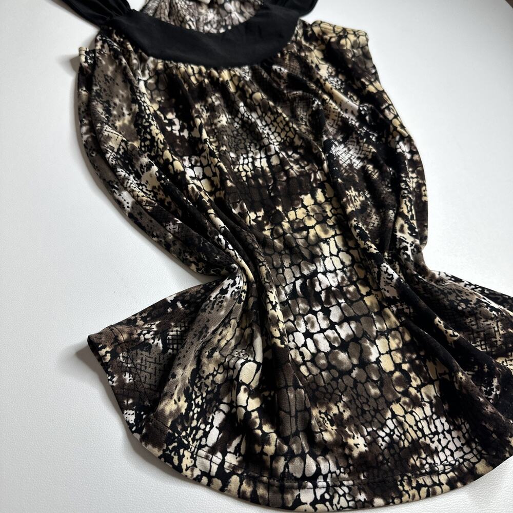 VTG Y2K PerSeption Concept Snakeskin Print Ruched Back Tank Top Size Small EUC - Picture 6 of 9